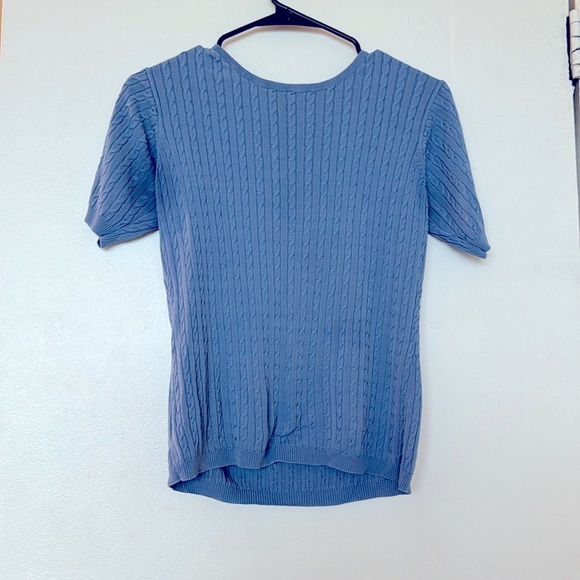 Blue Short Sleeved Sweater - Picture 1 of 2